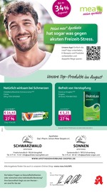 mea - meine apotheke Apotheken Prospekt der aktuellen Woche mit 4 Seiten, gültig von 01.08.2026 bis 31.08.2026, in Dunningen und Umgebung Aktueller mea - meine apotheke Apotheken Prospekt in Dunningen und Umgebung, "Unsere August-Angebote" mit 4 Seiten, 01.08.2026 - 31.08.2026