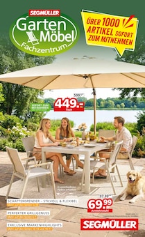 Sonnenschirm im Segmüller Prospekt "Gartenmöbel Fachzentrum" mit 24 Seiten (Ulm)