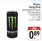 Energy Drink im EDEKA Prospekt Energy Drink von Monster im aktuellen EDEKA Prospekt für 0,89 €