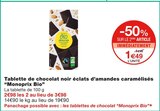 Tablette de chocolat noir éclats d’amandes caramélisés à Monoprix dans Versailles Tablette de chocolat noir éclats d’amandes caramélisés à Monoprix dans Versailles