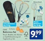 Turbo-Badminton-Set im ALDI SÜD Prospekt Turbo-Badminton-Set von CRANE im aktuellen ALDI SÜD Prospekt für 9,99 €