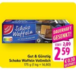 Schoko Waffeln Vollmilch im Angebot bei EDEKA in Karlsruhe Schoko Waffeln Vollmilch Angebote von Gut & Günstig bei EDEKA Karlsruhe für 2,59 €