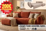 Canapé d'angle convertible Zephira - Maxi Bazar à Montreuil Canapé d'angle convertible Zephira en promo chez Maxi Bazar Montreuil à 799,99 €