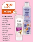 Shampoo im Angebot bei Müller in Ludwigshafen Shampoo Angebote von JEAN & LEN bei Müller Ludwigshafen für 3,29 €