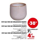 Pot sac uni en céramique peinte - Super U à Orléans Pot sac uni en céramique peinte en promo chez Super U Orléans à 4,99 €