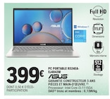 PC Portable R524EA-EJ4042W - ASUS en promo chez E.Leclerc Schiltigheim à 399,00 €