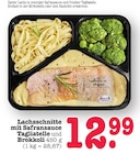 Aktuelles Lachsschnitte mit Safransauce, Tagliatelle und Brokkoli Angebot bei E center in Pforzheim ab 12,99 €