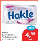 Sanft & Sicher Toilettenpapier von Hakle für 4,39 € bei budni im Angebot Sanft & Sicher Toilettenpapier von Hakle im aktuellen budni Prospekt
