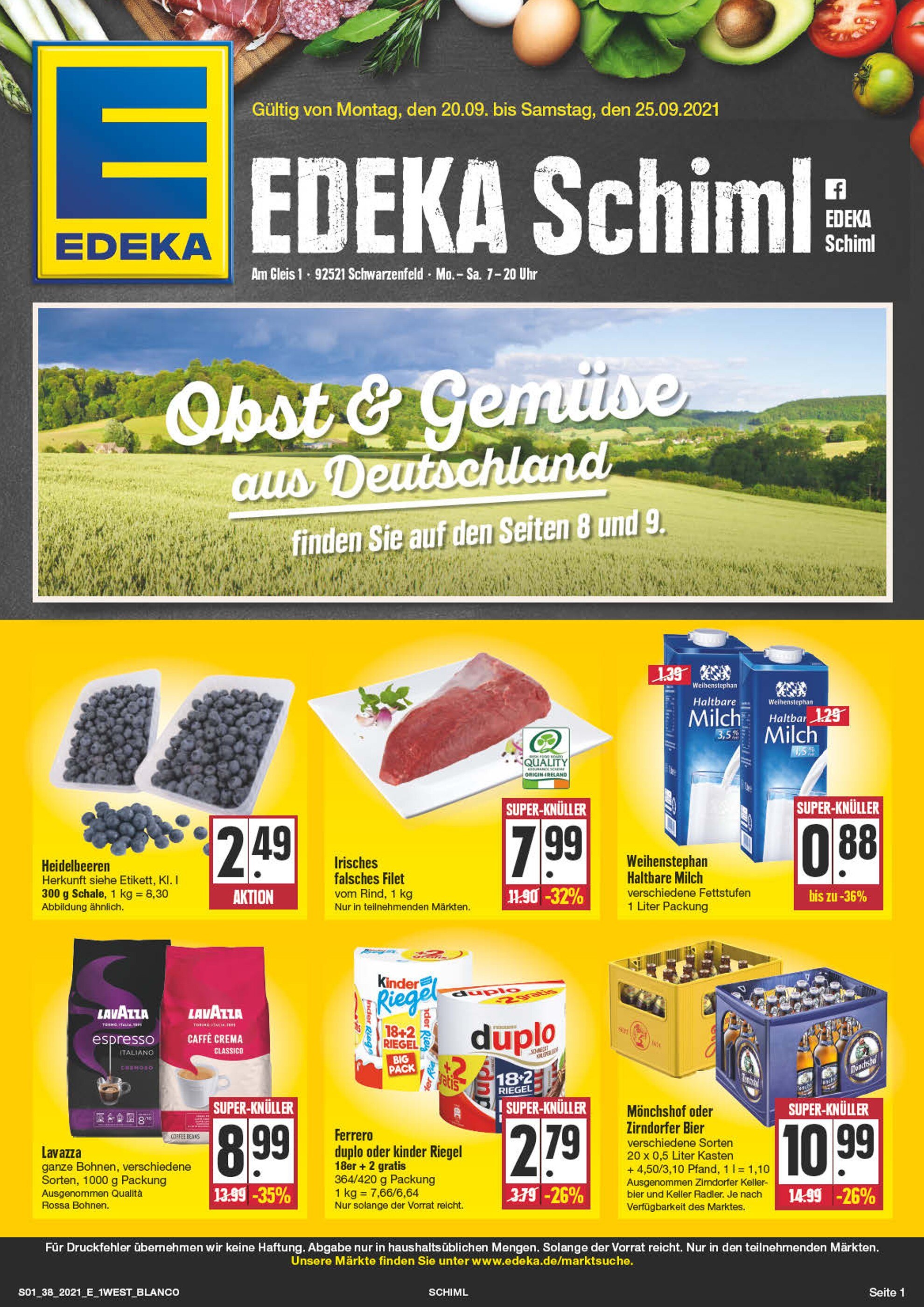 EDEKA Prospekt für Wackersdorf mit 36 Seiten EDEKA Prospekt für Wackersdorf: "Wir lieben Lebensmittel!", 36 Seiten, 20.09.2021 - 25.09.2021