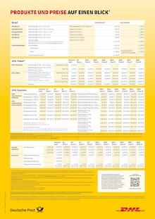 Aktueller Deutsche Post Dahn Prospekt "PRODUKTE UND PREISE AUF EINEN BLICK" mit 1 Seite