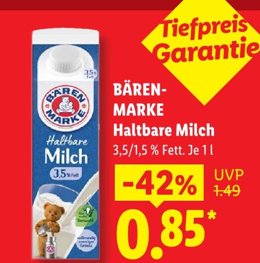 Haltbare Milch 1,5 % Fett