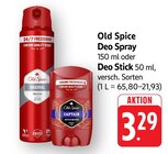 Deo Spray Angebote von Old Spice bei E center Heilbronn für 3,29 €