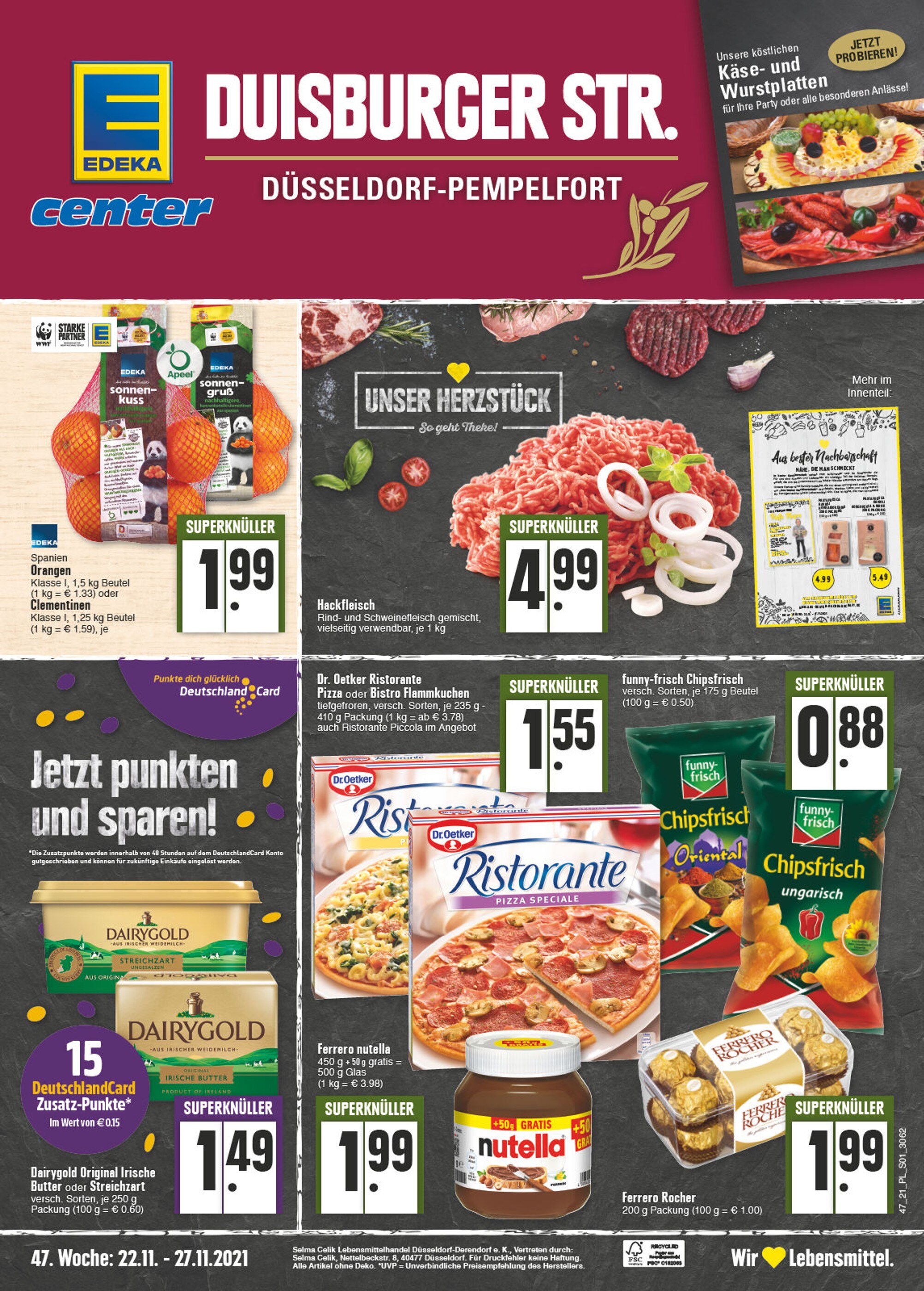 EDEKA Prospekt für Düsseldorf mit 16 Seiten EDEKA Prospekt für Düsseldorf: "Aktuelle Angebote", 16 Seiten, 22.11.2021 - 27.11.2021