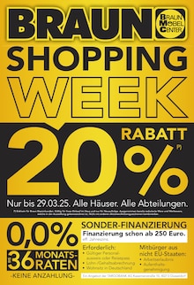 BRAUN Möbel-Center Prospekt BRAUN SHOPPING WEEK mit  Seiten in Waldachtal und Umgebung