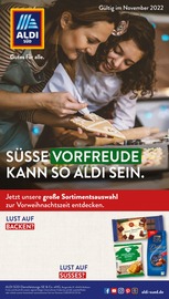 ALDI SÜD Murrhardt Prospekt der aktuellen Woche, gültig von 01.11.2022 bis 30.11.2022 Aktueller ALDI SÜD Murrhardt Prospekt "SÜSSE VORFREUDE KANN SO ALDI SEIN." mit 36 Seiten