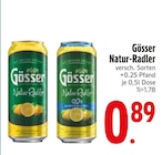 Radler im EDEKA Prospekt Natur-Radler von Gösser im aktuellen EDEKA Prospekt für 0,89 €