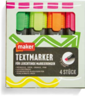 Textmarker von maker für 1,29 € bei Netto Marken-Discount im Angebot Textmarker von maker im aktuellen Netto Marken-Discount Prospekt