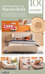 Polsterbett im Segmüller Prospekt 100 Jahre Segmüller Werkstätten auf S. 8