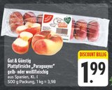 EDEKA Oberviechtach - Plattpfirsiche "Paraguayos" gelb- oder weißfleischig Angebot im Prospekt Plattpfirsiche "Paraguayos" gelb- oder weißfleischig bei EDEKA im Oberviechtach Prospekt für 1,99 €
