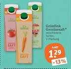 Tomatensaft von Grünfink im aktuellen tegut Prospekt für 1,29 €