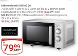 Mikrowelle mit Grill MG 20 Angebote von Caso Design bei GLOBUS Hürth für 79,99 €