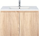 Meuble vasque 80 cm avec miroir et étagère - Mr.Bricolage à Champigny-sur-Marne Meuble vasque 80 cm avec miroir et étagère en promo chez Mr.Bricolage Champigny-sur-Marne à 99,00 €