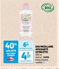 EAU MICELLAIRE APAISANTE - SO'BIO ÉTIC en promo chez Auchan Hypermarché EAU MICELLAIRE APAISANTE - SO'BIO ÉTIC dans le catalogue Auchan Hypermarché