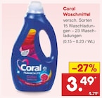 Waschmittel Angebote von Coral bei Netto Marken-Discount Arnsberg für 3,49 €