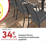 Fauteuil Piazza aluminium anthracite graphite - Hespéride - Maxi Bazar Fauteuil Piazza aluminium anthracite graphite - Hespéride à 34,99 € dans le catalogue Maxi Bazar