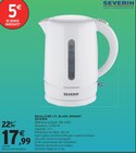 Bouilloire 1,7 L blanc / argent - Severin - Intermarché Hyper à Quimper Bouilloire 1,7 L blanc / argent - Severin en promo chez Intermarché Hyper Quimper à 17,99 €
