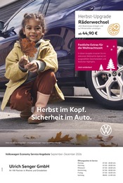 Volkswagen Prospekt für Rheine mit 1 Seite Volkswagen Prospekt für Rheine: "Herbst im Kopf. Sicherheit im Auto.", 1 Seite, 01.09.2026 - 31.12.2026