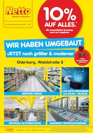 Discounter Prospekt von Netto Marken-Discount in Oderberg Aktueller Netto Marken-Discount Discounter Prospekt für Oderberg: Wiedereröffnung - 10% auf ALLES mit 4} Seiten, 04.08.2026 - 08.08.2026