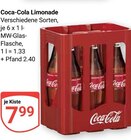 Aktuelles Coca-Cola Limonade Angebot bei GLOBUS in Landau (Pfalz) ab 7,99 €