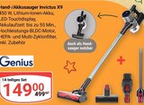 Hand-/Akkusauger Invictus X9 von Genius im aktuellen GLOBUS Prospekt