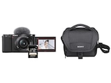 Aktuelles Alpha ZV-E10K Kit + Tasche 64 GB Speicherkarte Systemkamera mit Objektiv 16 mm - 50 mm, 7,5 cm Display Touchscreen, WLAN Angebot bei MediaMarkt Saturn in Freiburg (Breisgau) ab 649,00 €