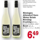 Save Water Drink Riesling fruchtig Q.b.A. Angebote von Allendorf bei E center Offenbach für 6,49 €
