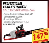 Professional Akku-Kettensäge GP-LC 36/35 Li Brushless– Solo Angebote von Einhell bei RHG Baucentrum Hof für 147,95 €