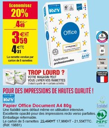 Office DEPOT Beaucouzé - Papier Office Document A4 80g Promo Papier Office Document A4 80g dans le catalogue Office DEPOT "Un équipement de pro, ça vous réussit !" à Beaucouzé