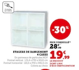 Promo Étagère de rangement 4 cases à 19,99 € dans le catalogue Super U à La Grande-Motte