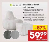 Sitzsack Chillex mit Hocker Angebote von Juskys bei Netto Marken-Discount Niederkassel für 59,99 €