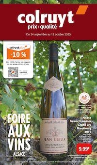 Prospectus Colruyt de la semaine "FOIRE AUX VINS ALSACE" avec 1 pages, valide du 24/09/2025 au 12/10/2025 pour Gries et alentours