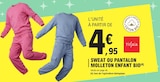 Sweat ou pantalon molleton enfant bio à E.Leclerc dans Pontarmé
