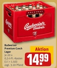 Premium Czech Lager Angebote von Budweiser bei REWE Marsberg für 14,99 €