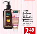 Kneipp Handcreme oder Flüssigseifenspender Angebote bei famila Nordost Lüneburg für 2,49 €