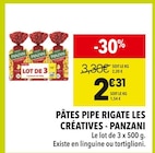 Pâtes pipe rigate les Créatives - Panzani en promo chez Supeco Pâtes pipe rigate les Créatives - Panzani dans le catalogue Supeco