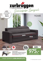 Aktueller Zurbrüggen Prospekt, "Schlafsofa Spezial", mit Angeboten der Woche, gültig von 12.09.2025 bis 12.09.2025