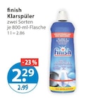 Klarspüler im V-Markt Prospekt Klarspüler von finish im aktuellen V-Markt Prospekt für 2,29 €