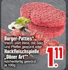 Burger-Patties oder Hackfleischspieße „Döner Art“ von  im aktuellen EDEKA Prospekt für 1,11 €