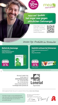 mea - meine apotheke Prospekt der Woche "Unsere November-Angebote" Seite 1, 01.11.2025 bis 30.11.2025 für Niederstotzingen Aktueller mea - meine apotheke Prospekt "Unsere November-Angebote" Seite 1 von 4 Seiten für Niederstotzingen