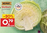 Weißkohl von HEIMAT für 0,79 € bei Netto Marken-Discount im Angebot Weißkohl von HEIMAT im aktuellen Netto Marken-Discount Prospekt